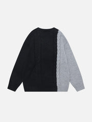 Color Blocking Patchwork Sweater