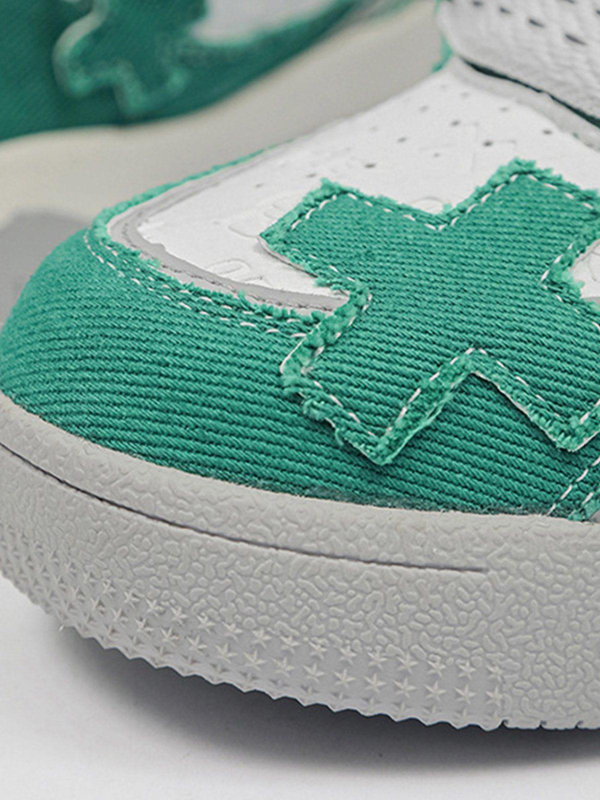Color Blocking Thick Bottom Skate Shoes