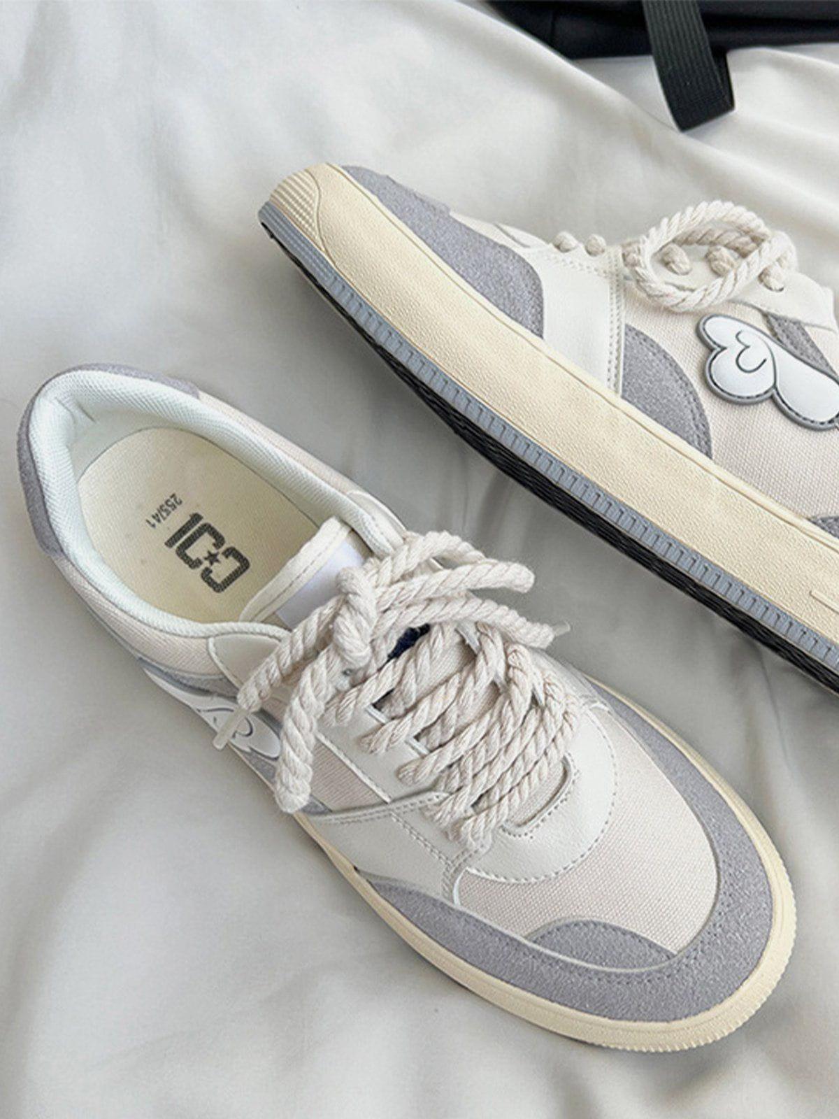 Colorblock Canvas Wings Graphic Casual Shoes