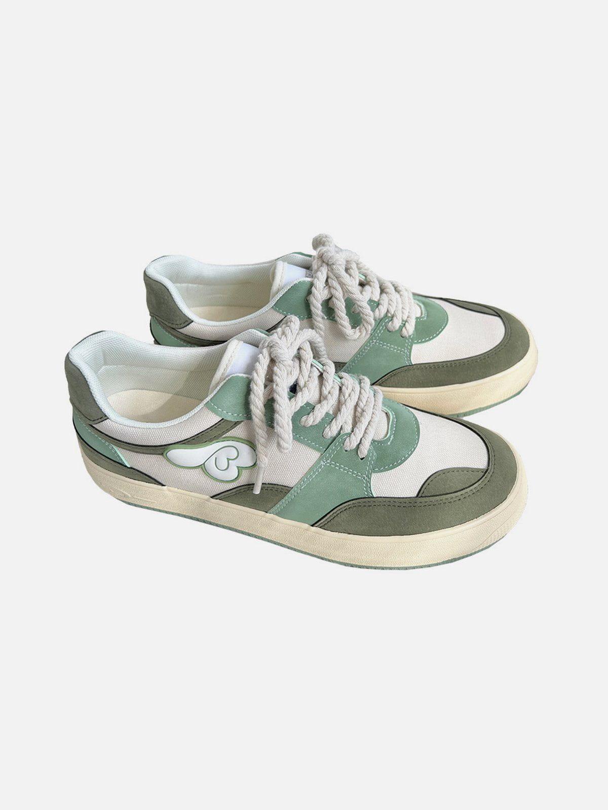 Colorblock Canvas Wings Graphic Casual Shoes
