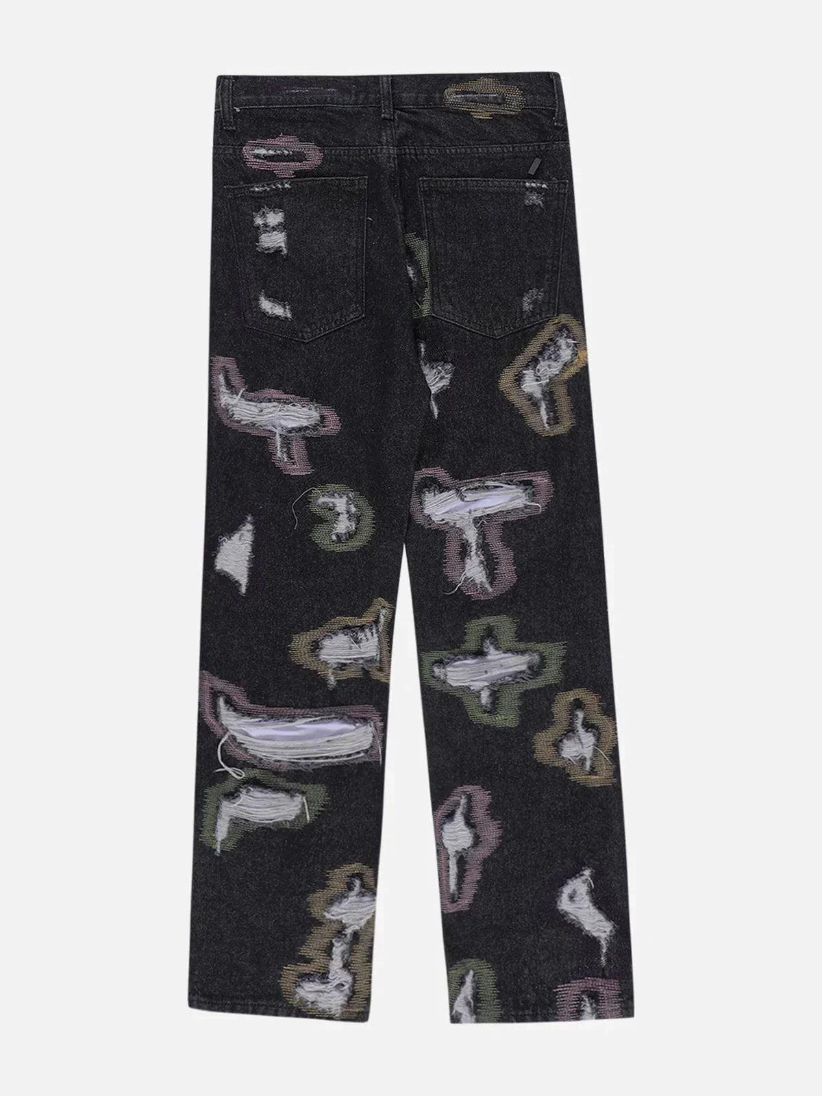 Colorful Hole Jeans