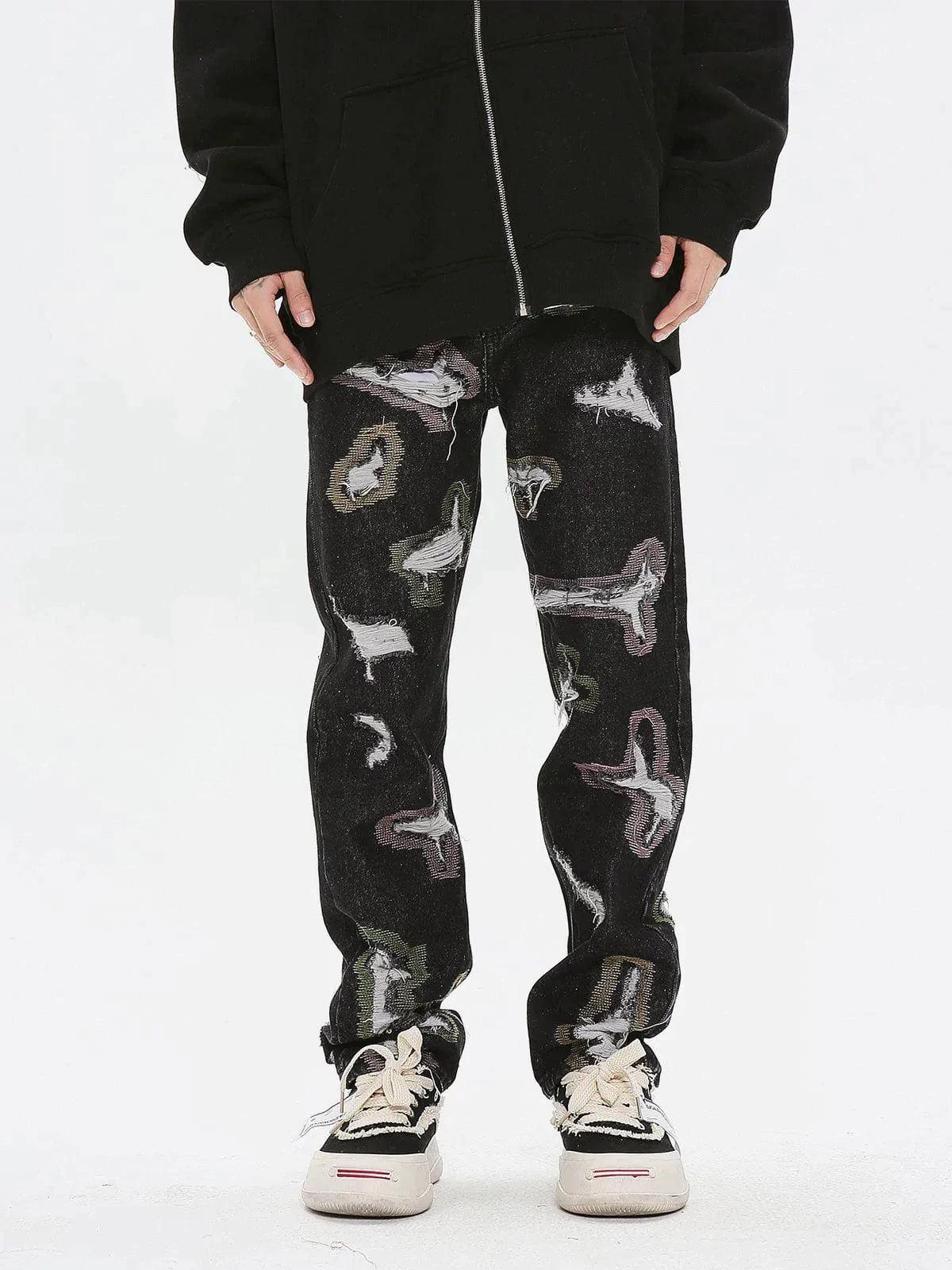 Colorful Hole Jeans