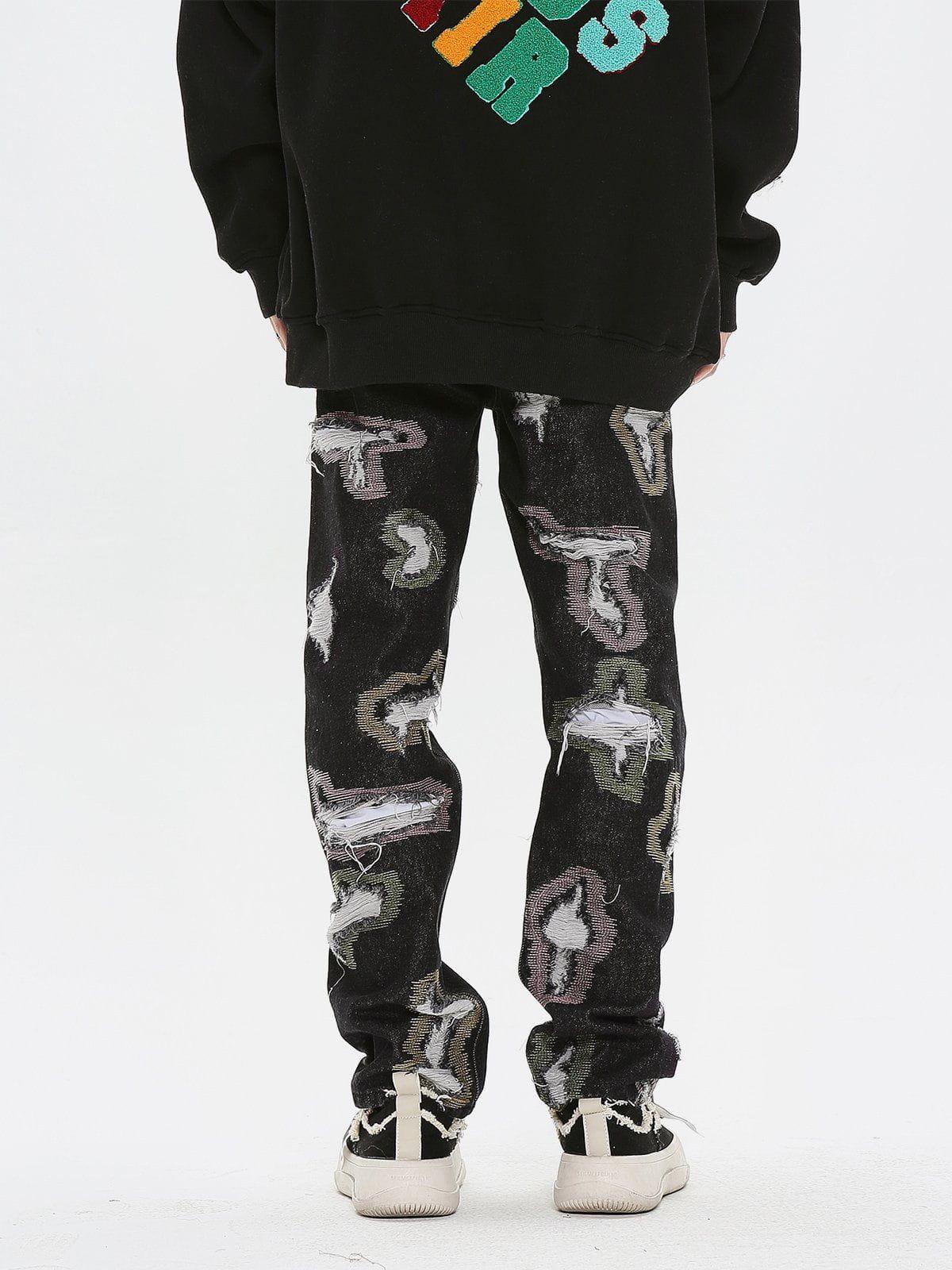 Colorful Hole Jeans