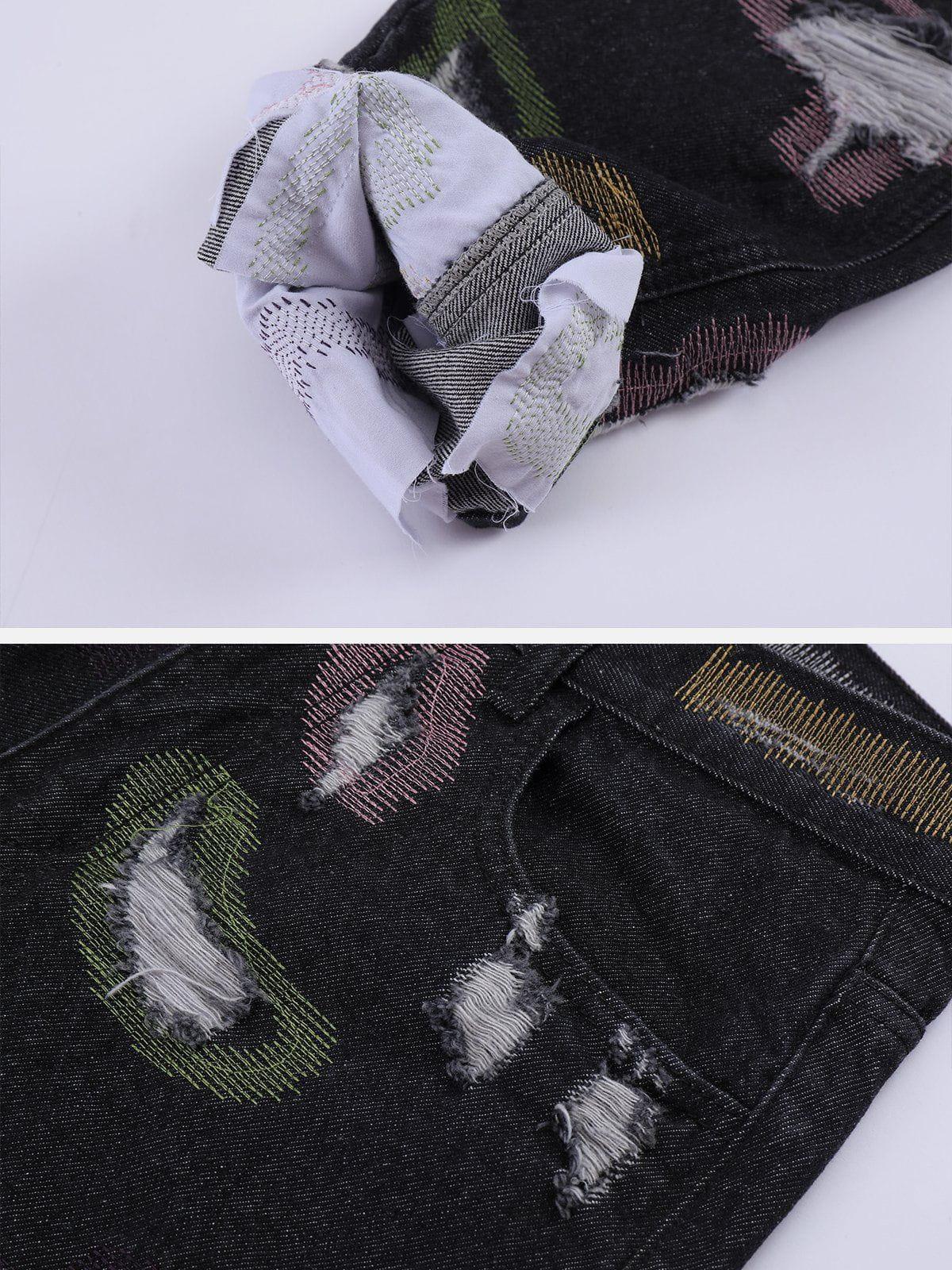 Colorful Hole Jeans