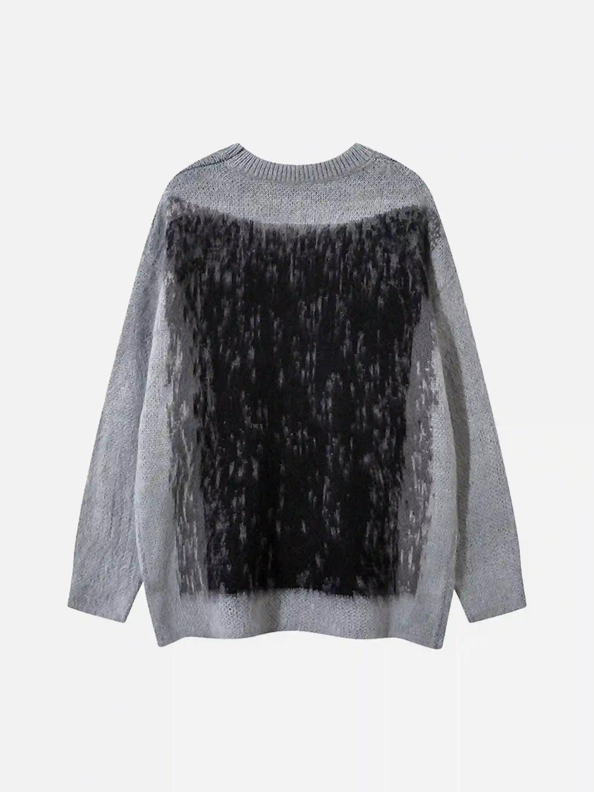Contrast Color Cross Sweater