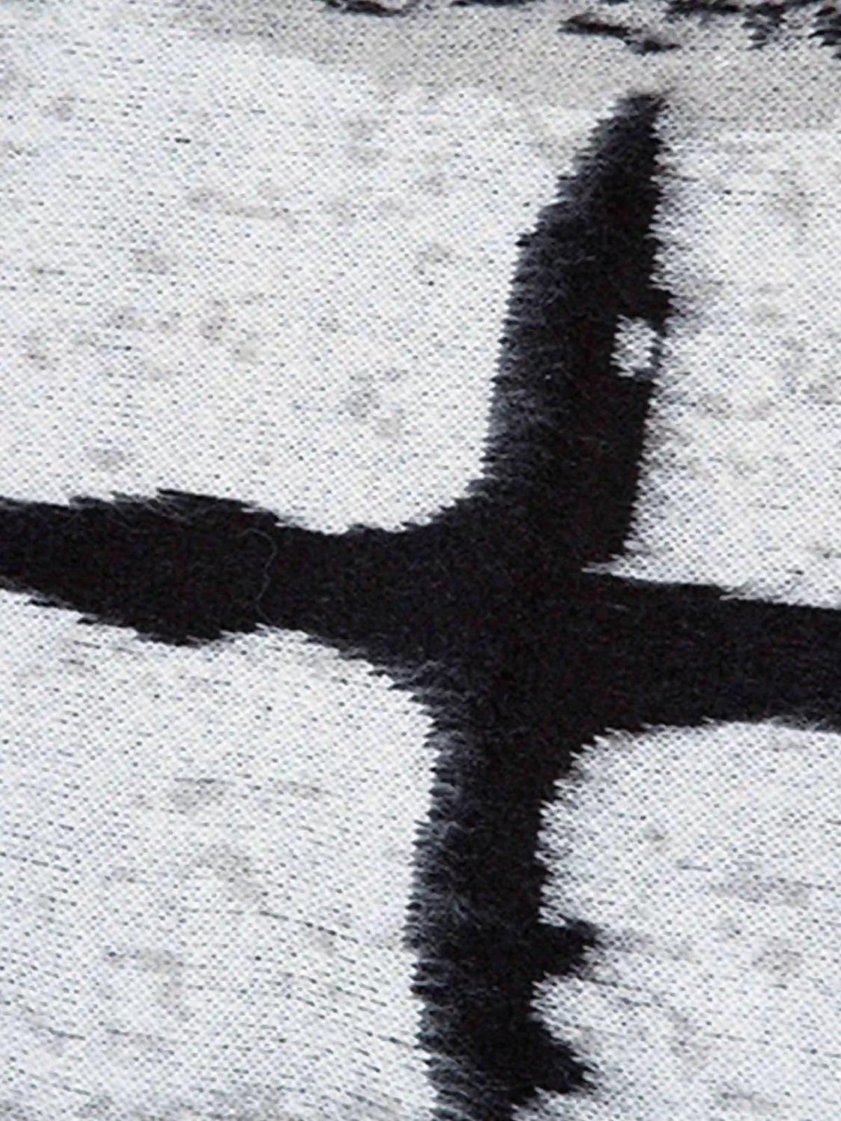 Contrast Color Cross Sweater