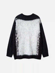 Contrast Color Cross Sweater