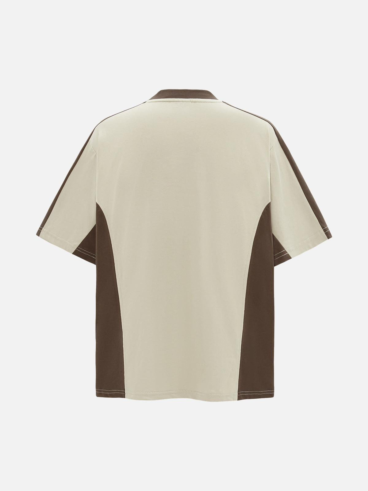 Contrast Color Short Sleeve T-Shirt