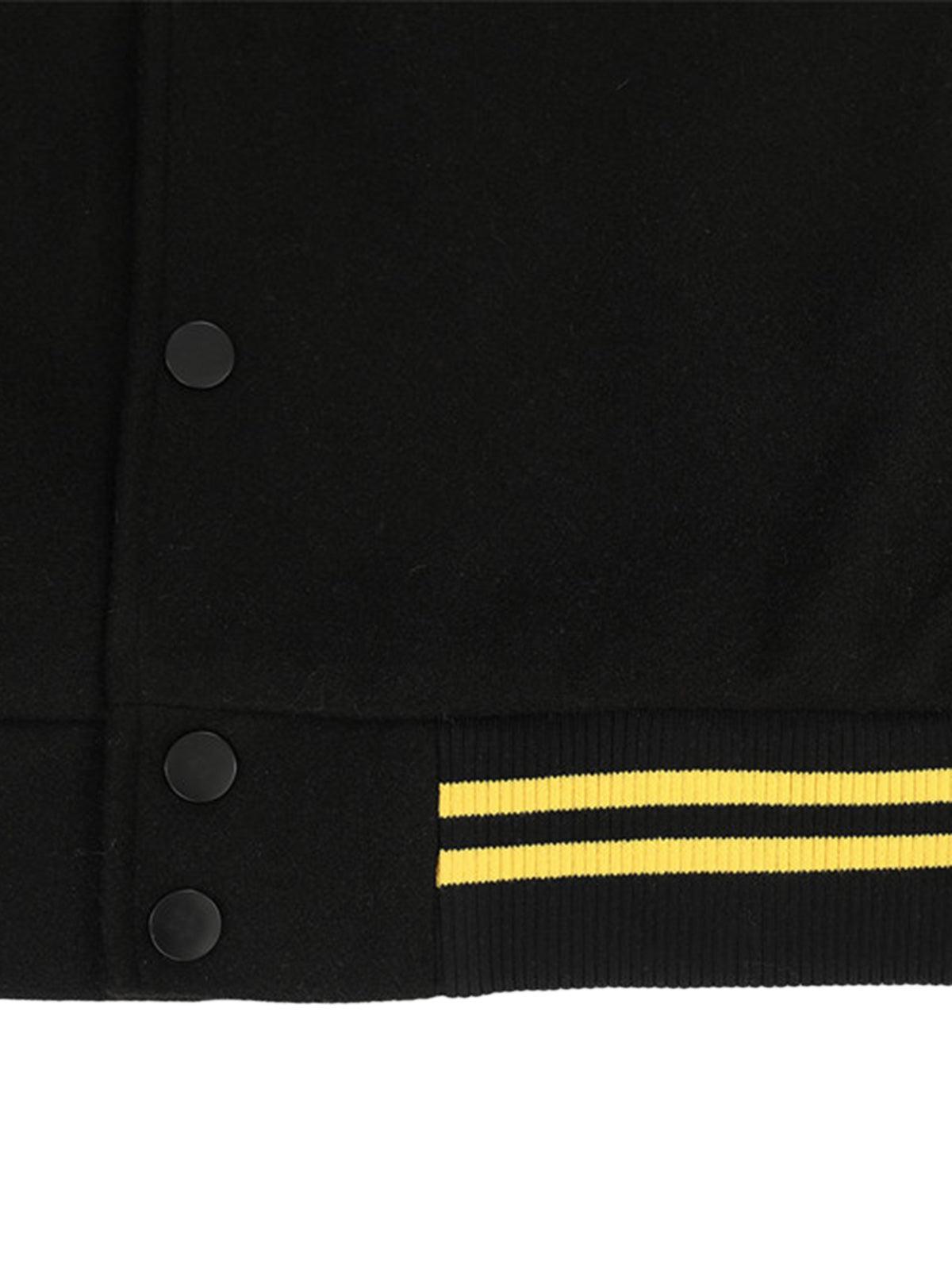 Contrast Color Stitching Embroidery Bomber Jacket