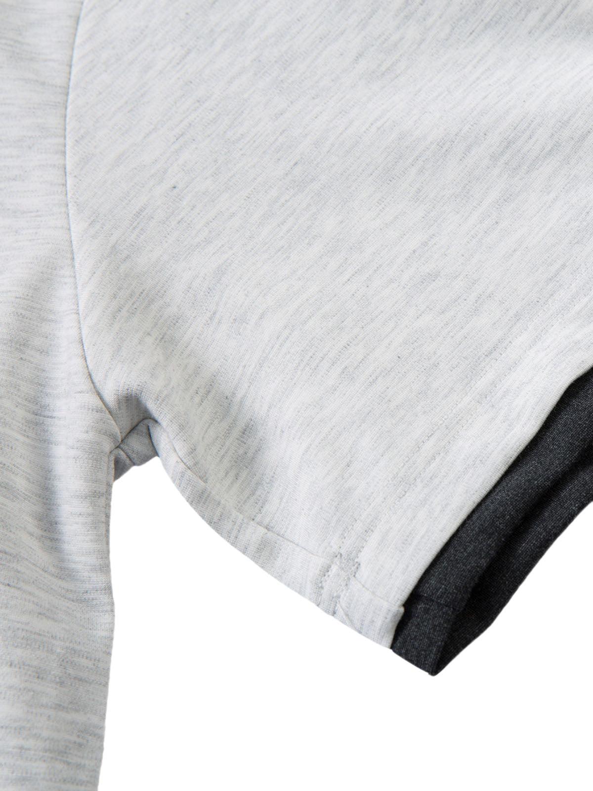 Contrast Color Stitching Faux Two-Piece T-Shirt