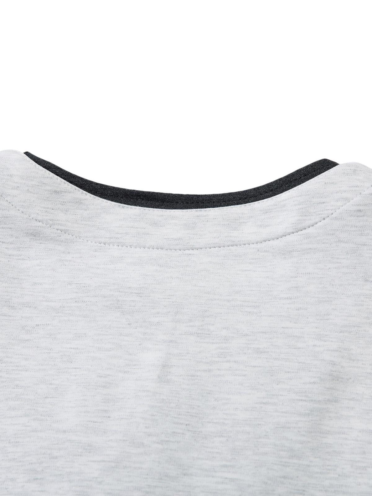 Contrast Color Stitching Faux Two-Piece T-Shirt