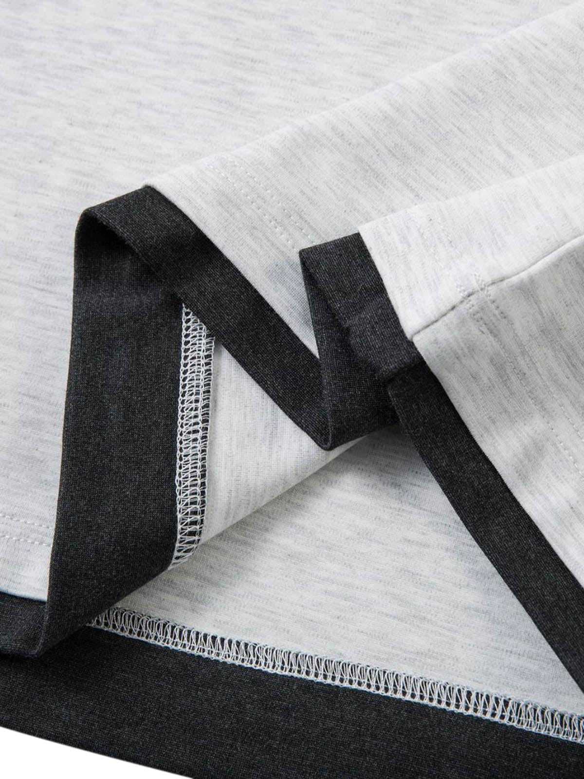 Contrast Color Stitching Faux Two-Piece T-Shirt