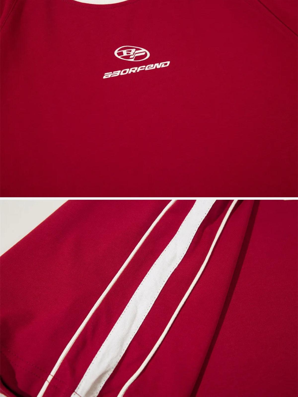 Contrast Paneled Raglan Sleeve Tee