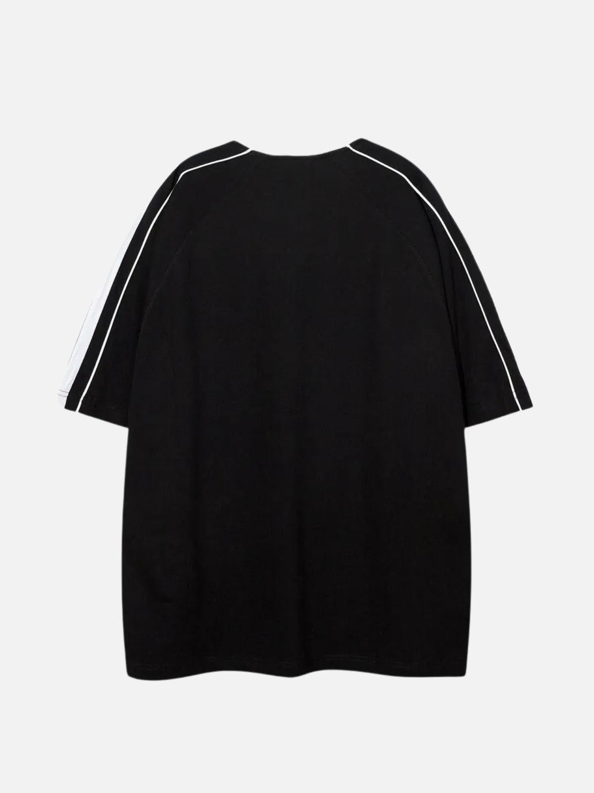 Contrast Paneled Raglan Sleeve Tee