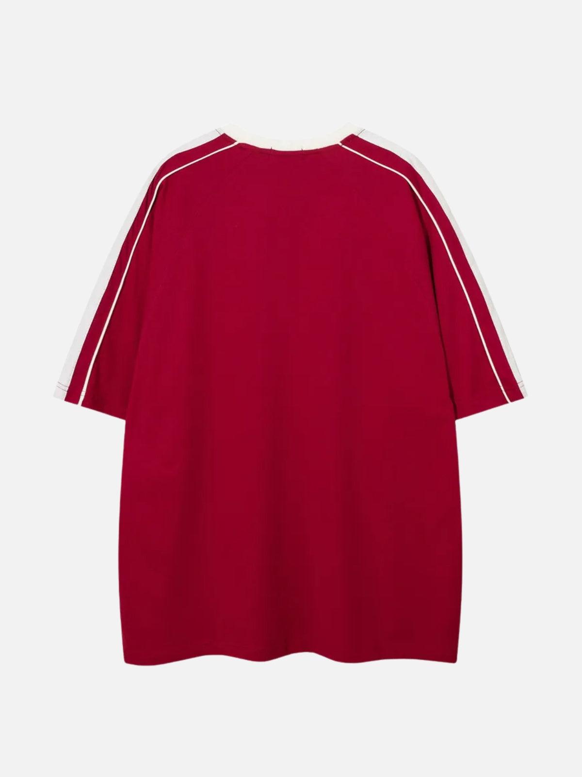 Contrast Paneled Raglan Sleeve Tee