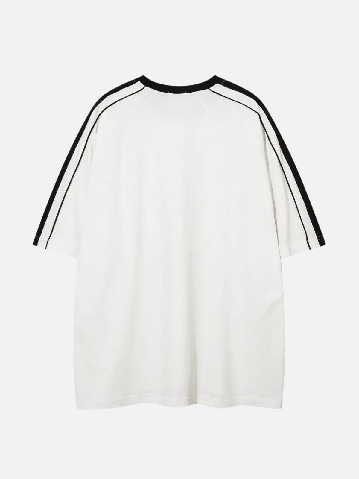Contrast Paneled Raglan Sleeve Tee