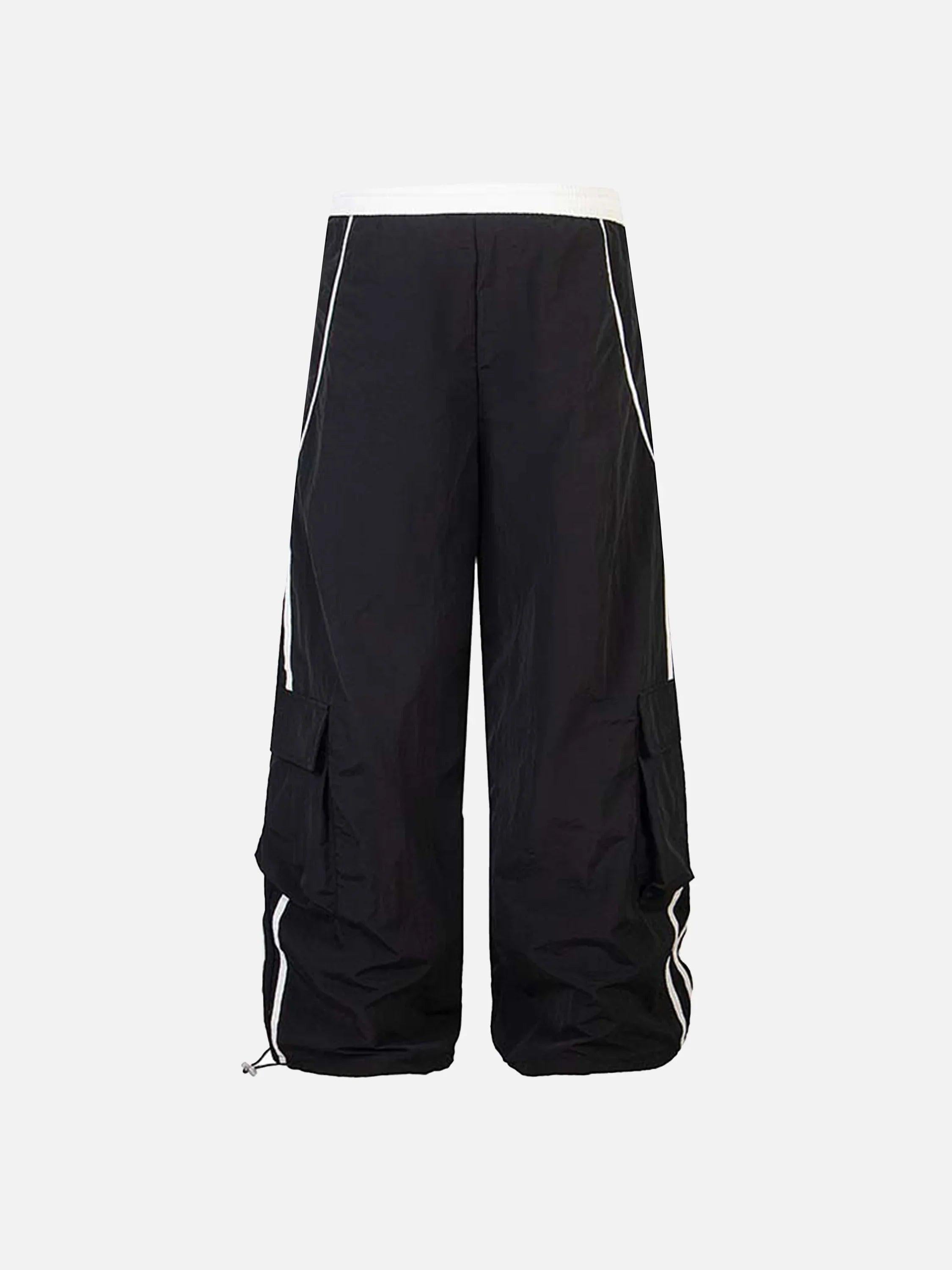 Contrast Striped Drawstring Sweatpants