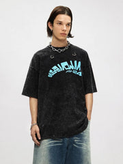 Crack Letter Print Tee
