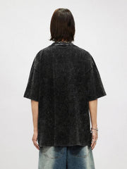 Crack Letter Print Tee