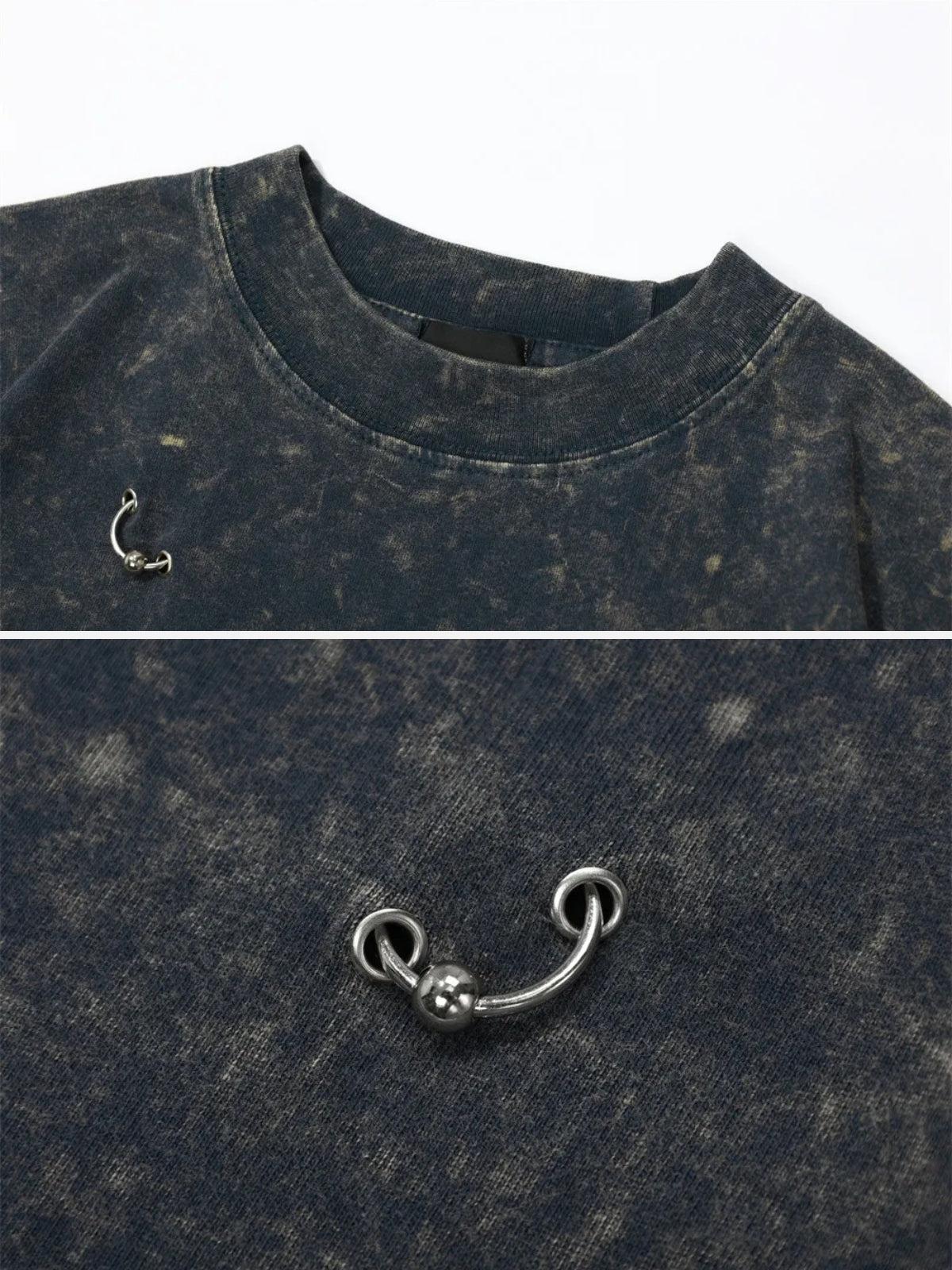 Crack Letter Print Tee