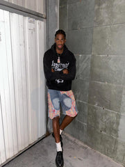 Craftsmanship Ripped Floral Denim Shorts