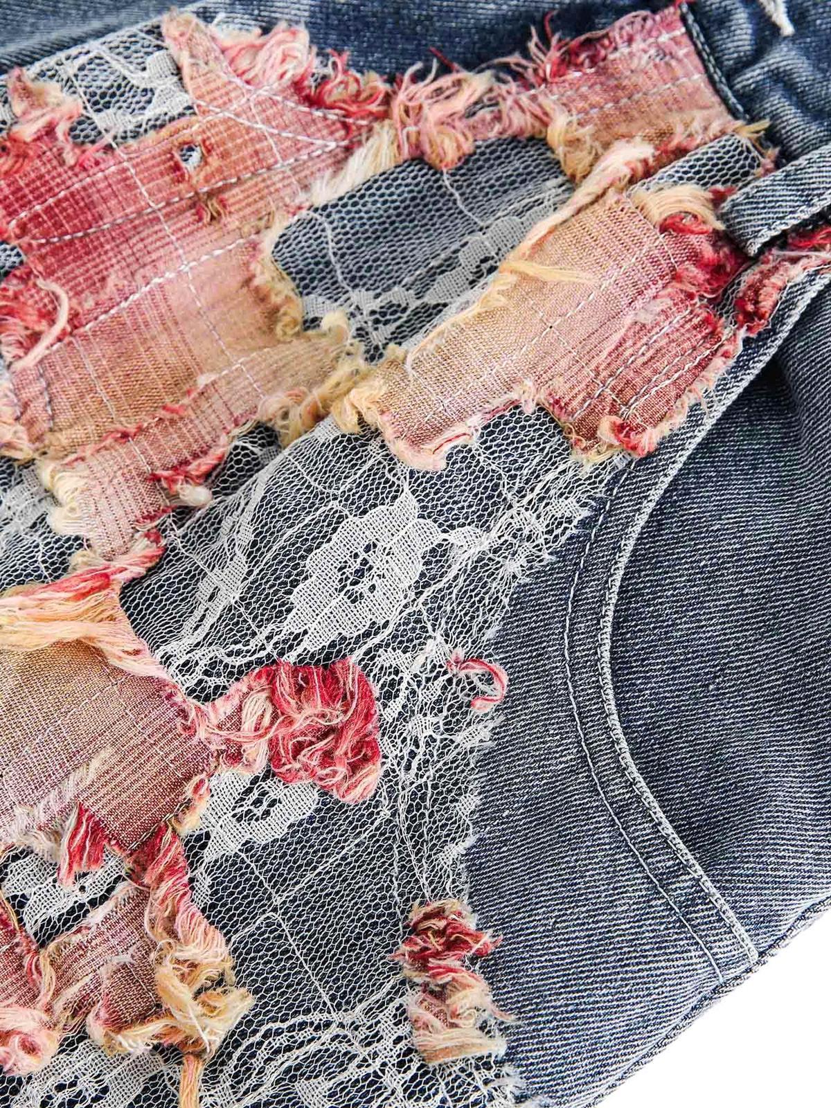Craftsmanship Ripped Floral Denim Shorts