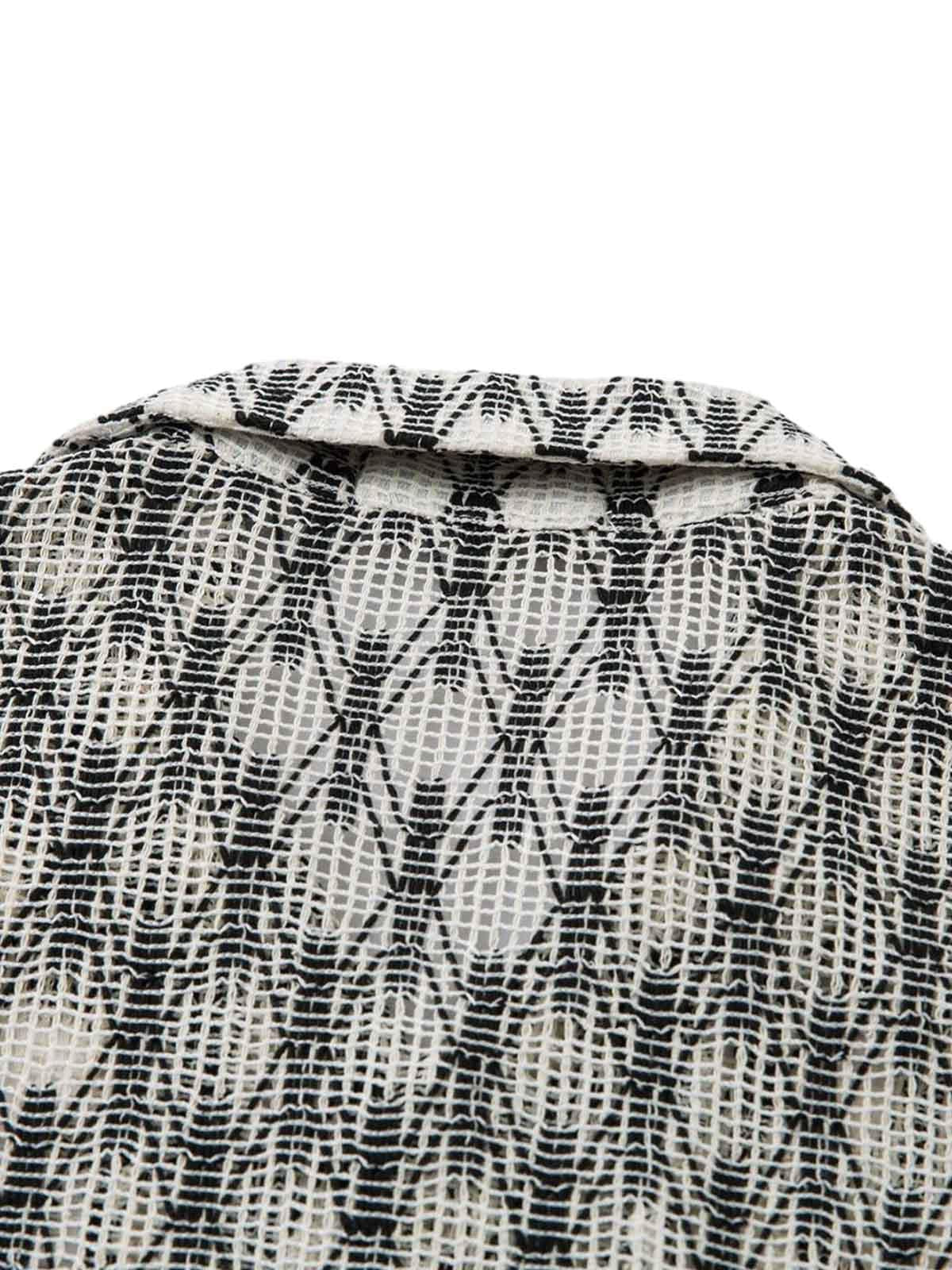 Crochet Hollow Button-Up Shirt