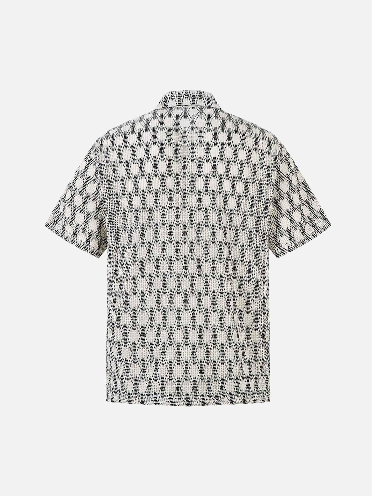 Crochet Hollow Button-Up Shirt