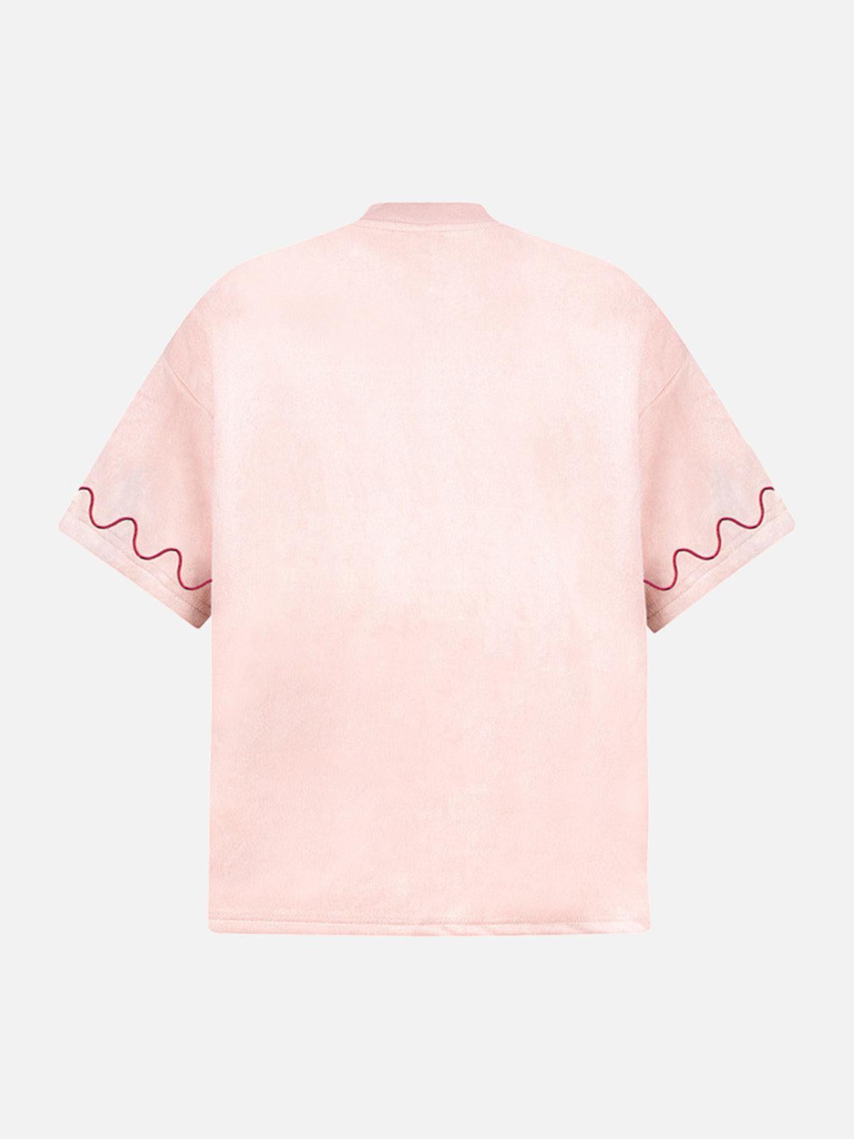 Cross and Wave Print T-Shirt