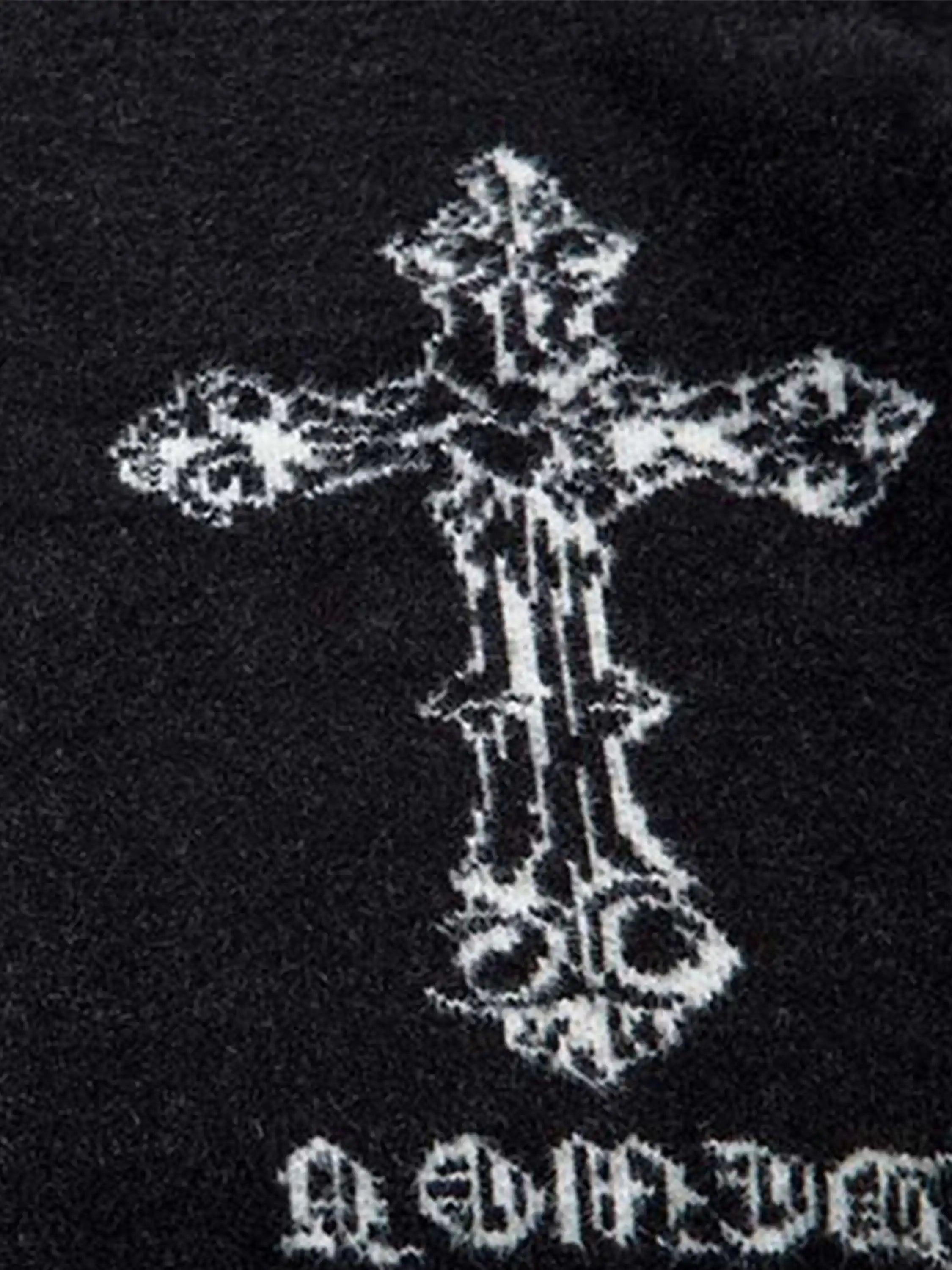 Cross Heart Butterfly Jacquard Cardigan