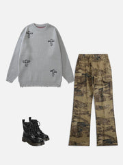 "Cross & Lie" Graphic Sweater