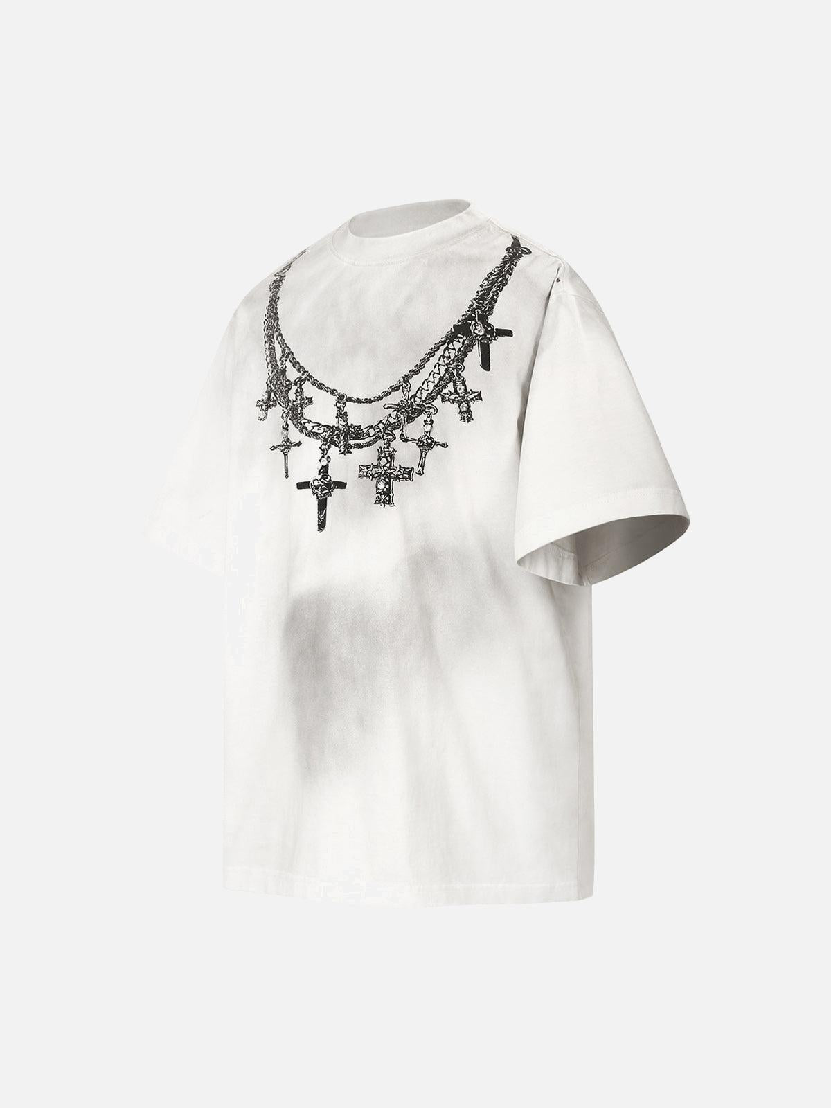 Cross Necklace Graphic T-Shirt