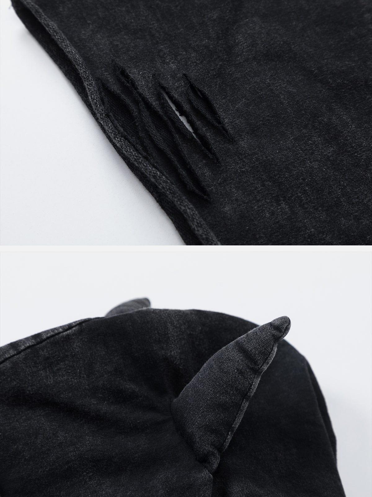 Crossprint Washed Hooded Tee