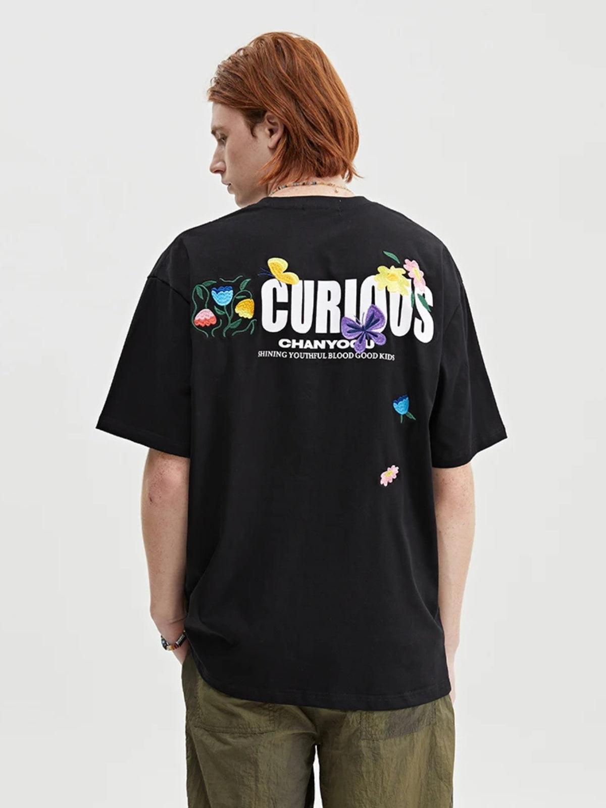 Curious Garden Flower Embroidery High Street Tee
