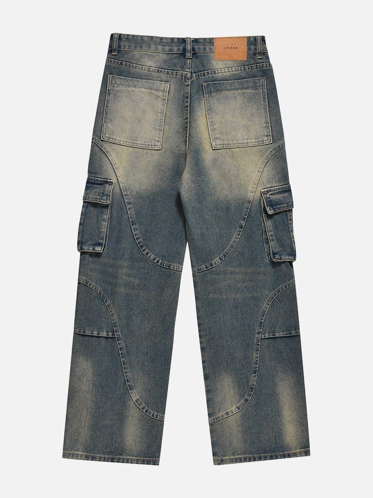 Curved Patchwork Jeans
