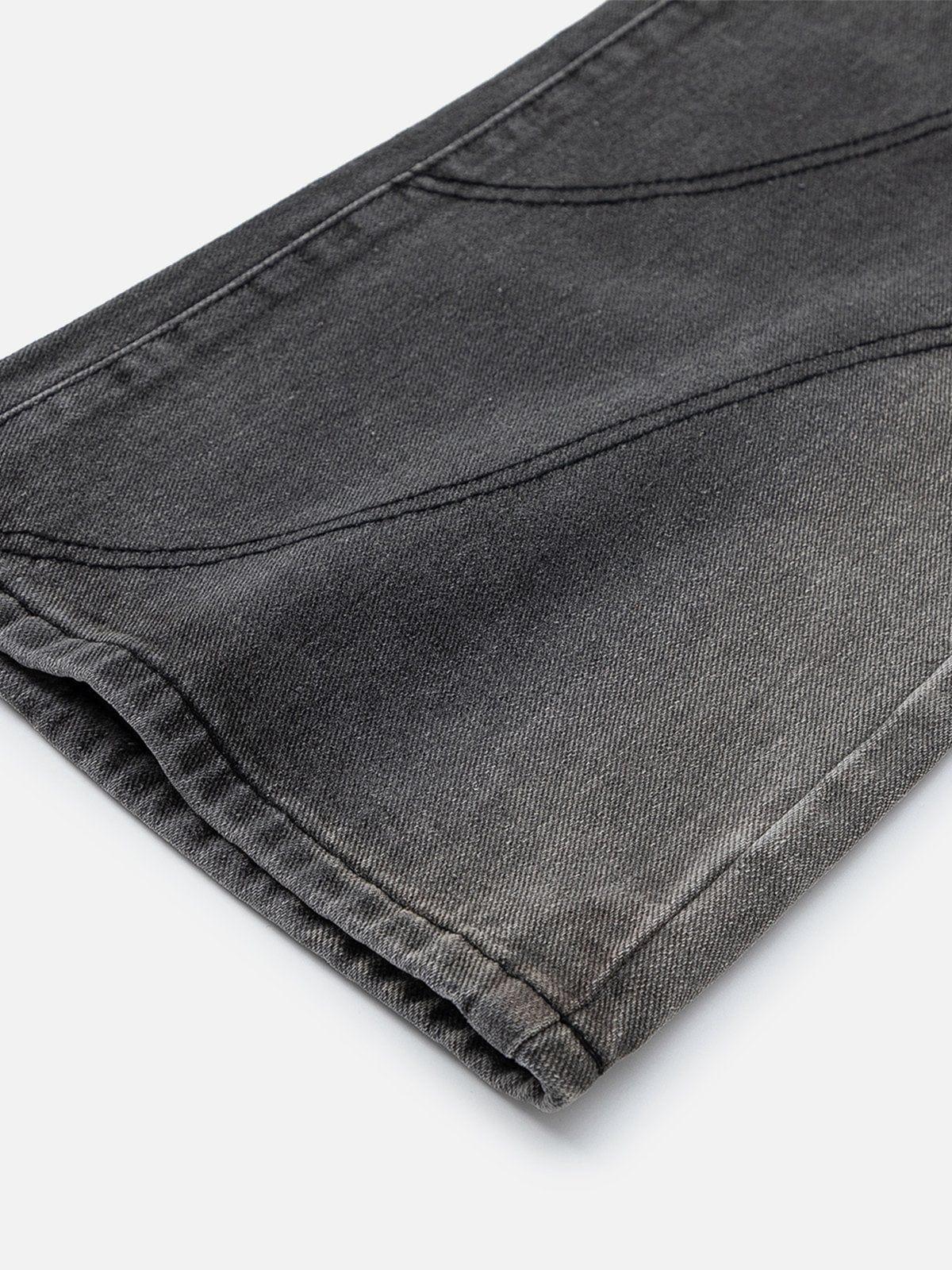 Cut Fringe Washed Jeans