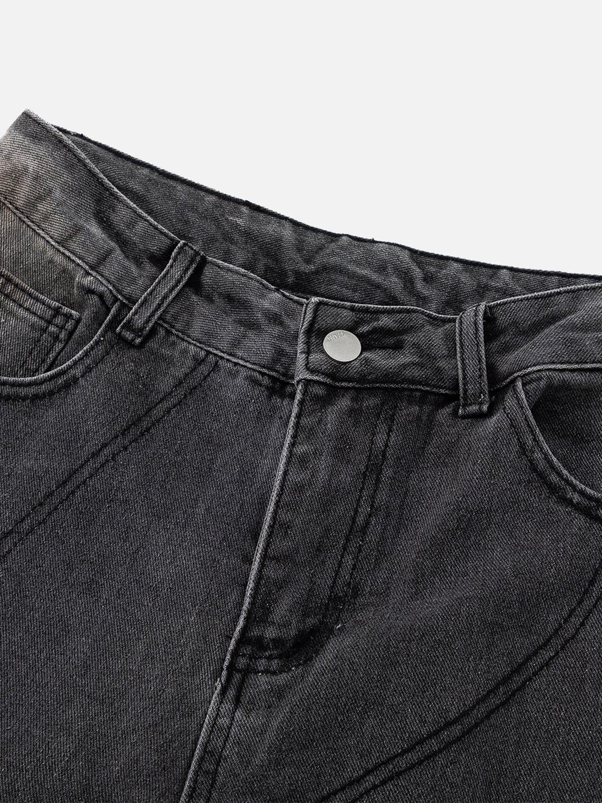 Cut Fringe Washed Jeans