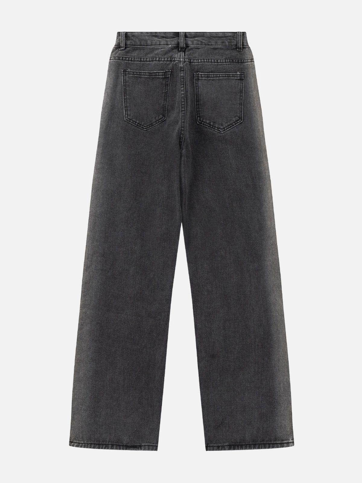 Cut Fringe Washed Jeans