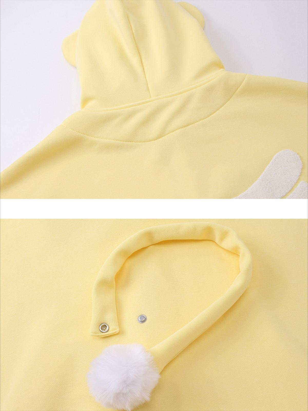 Cute Tail Design Zip-Up Hoodie