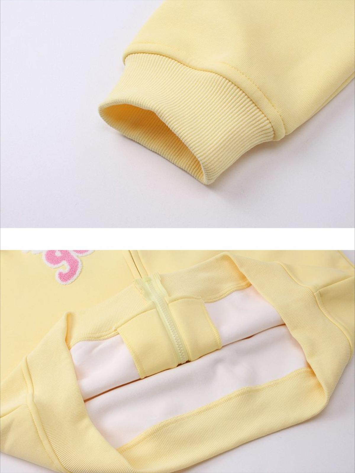 Cute Tail Design Zip-Up Hoodie
