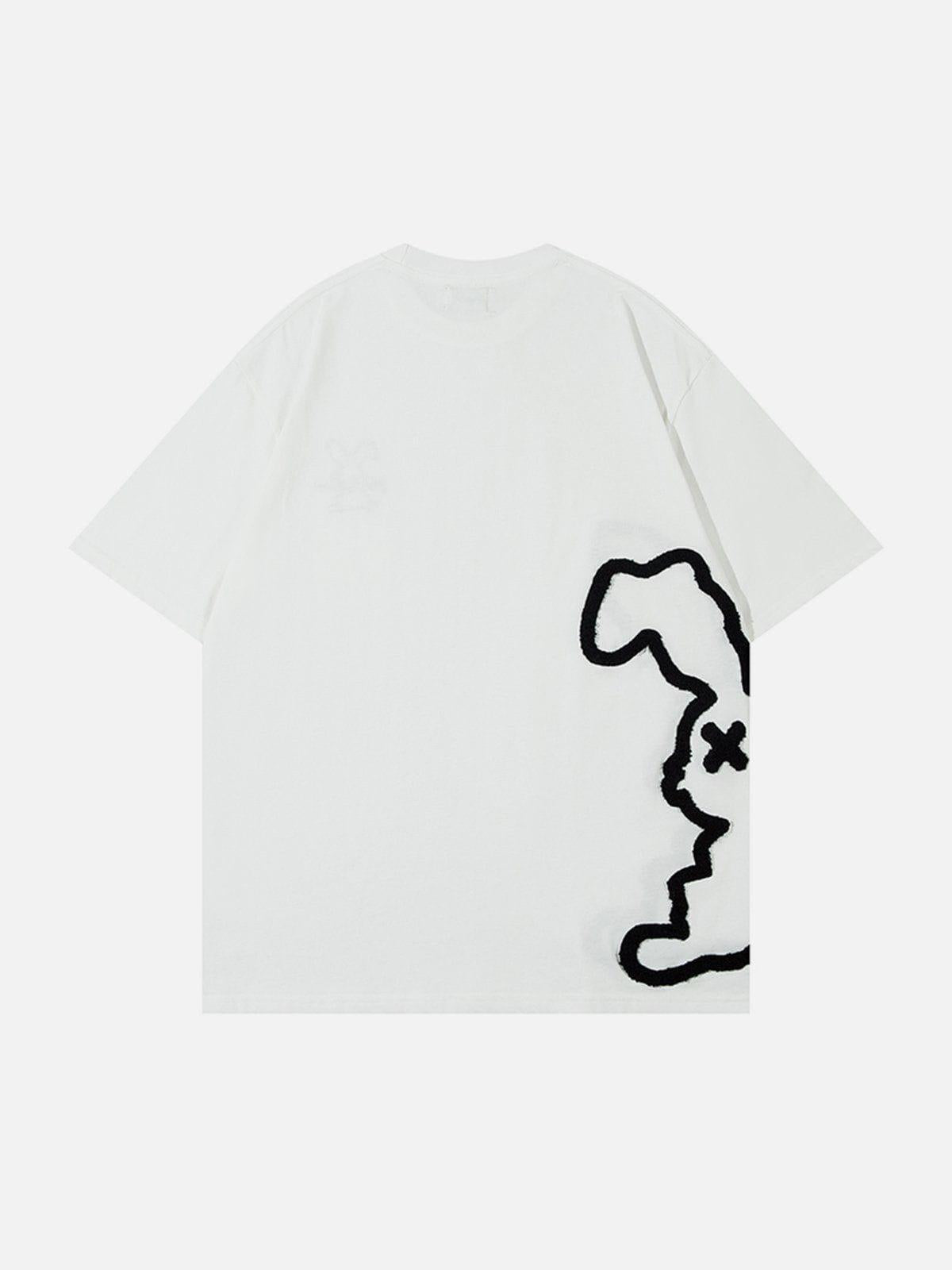 Cutted Rabbit Embroidery Tee