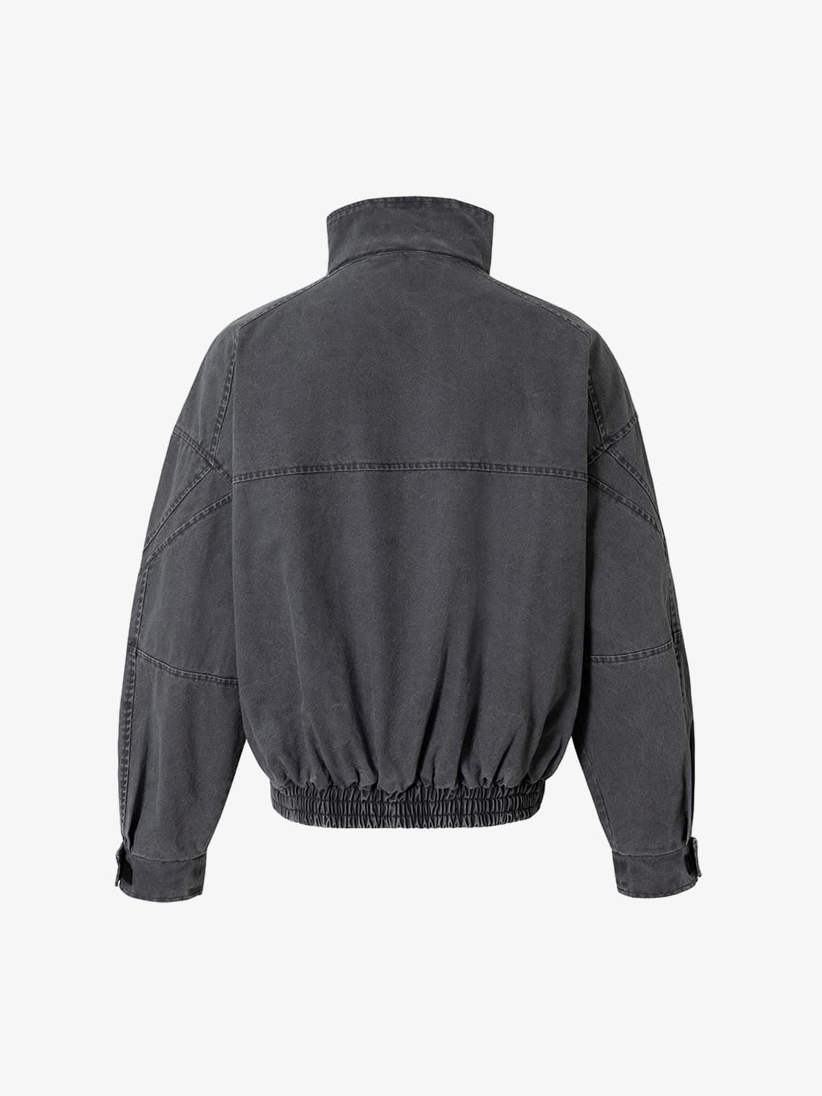 Vintage Washed Distressed Deconstructed High Collar Jacket