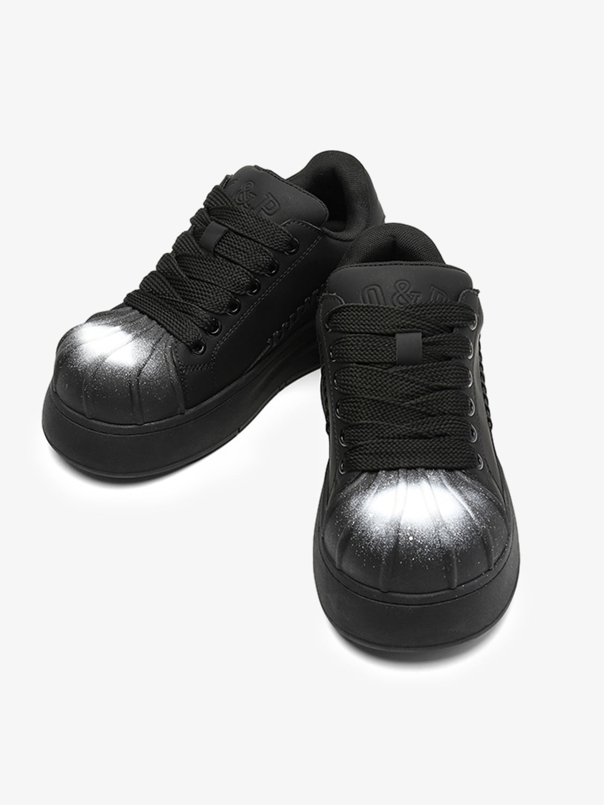 Street Spray-Painted Shell Toe Chunky Sneakers