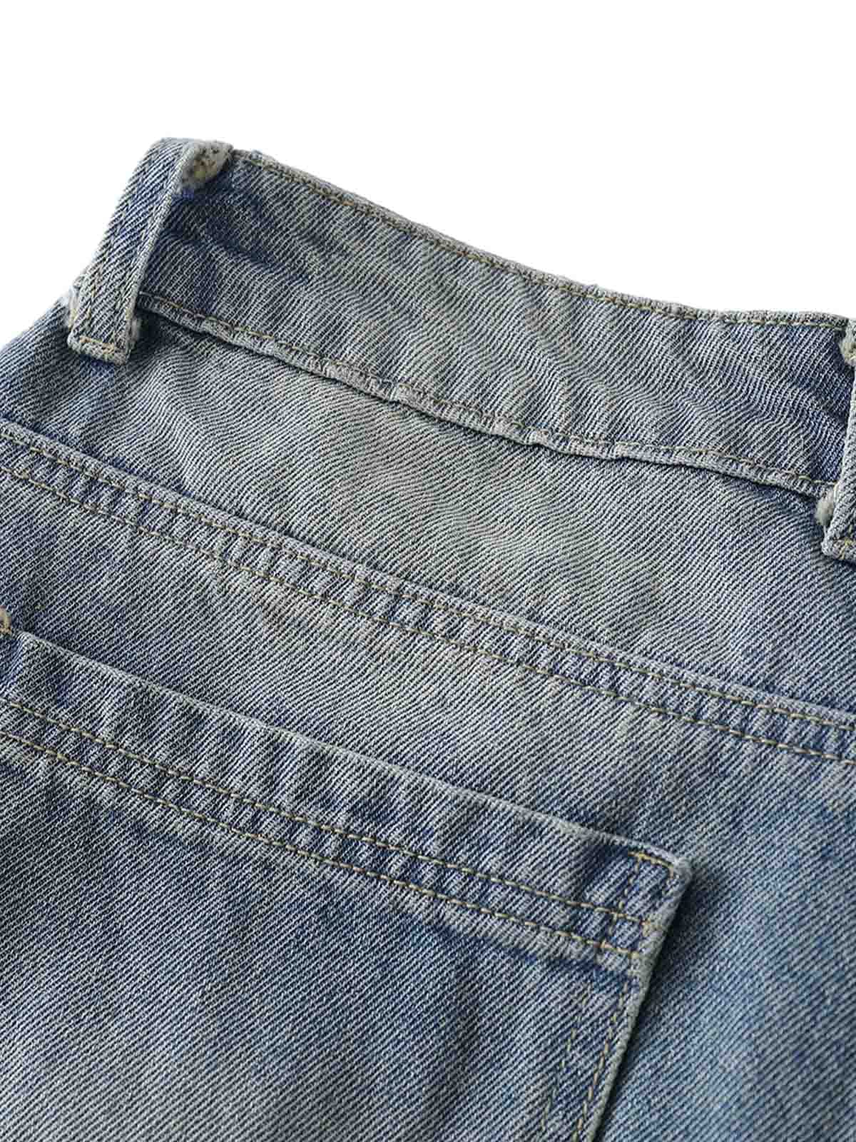Vintage Patchwork Raw Edge Cropped Jort