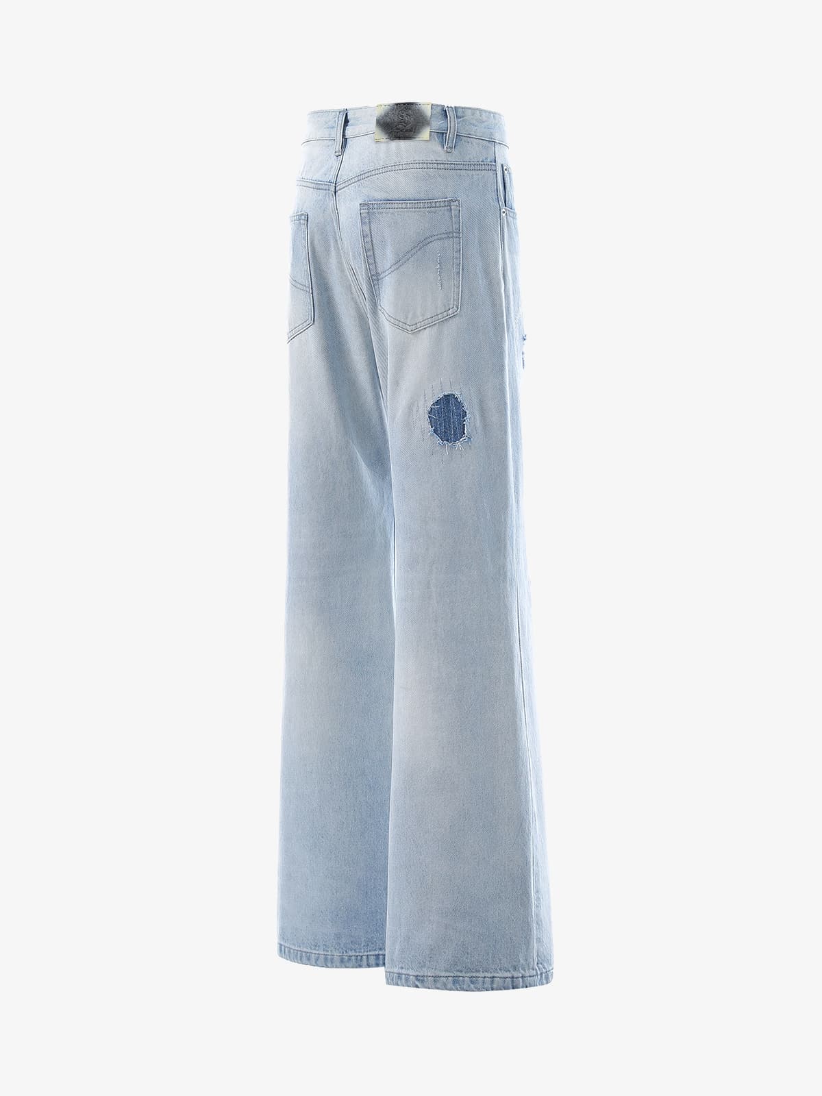Vintage Washed Patch Ripped Baggy Jeans