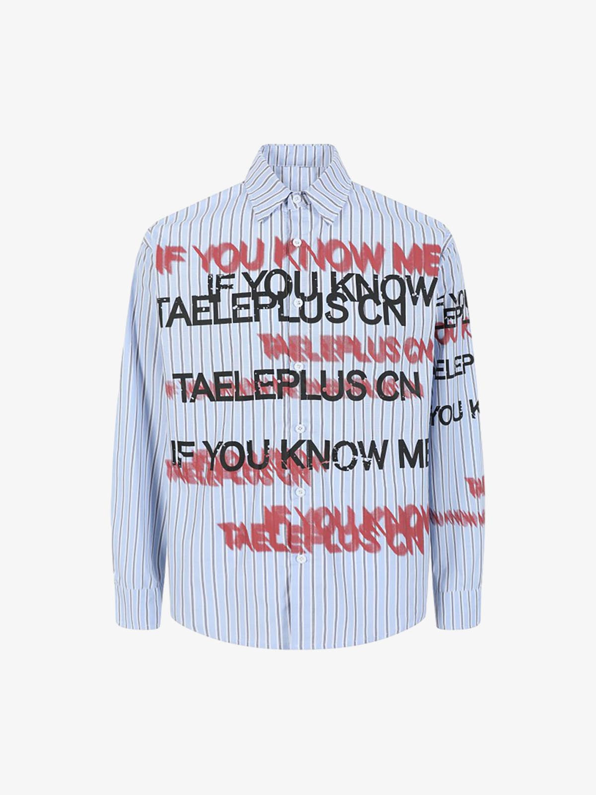 Street Lettering Vintage Striped Shirt