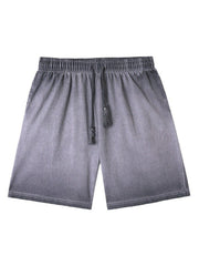 Distressed Washed Drawstring Shorts