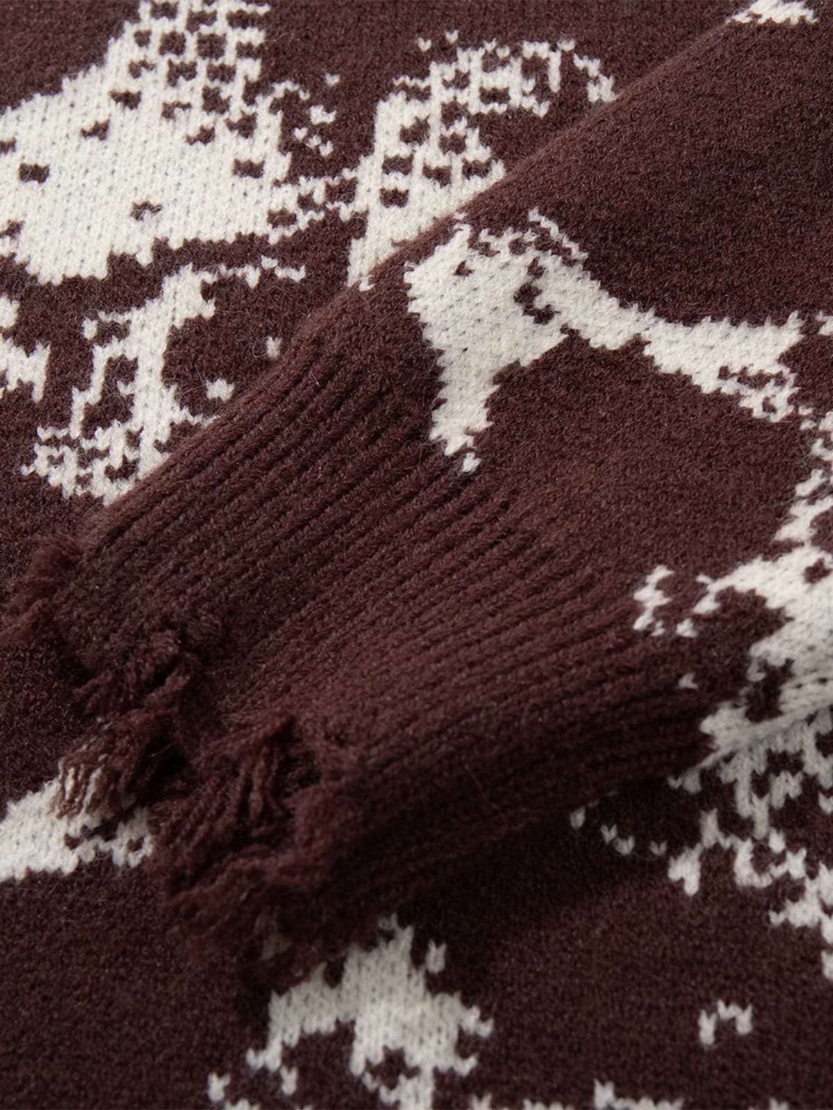 Dark Street Skull Frayed Hem Sweater