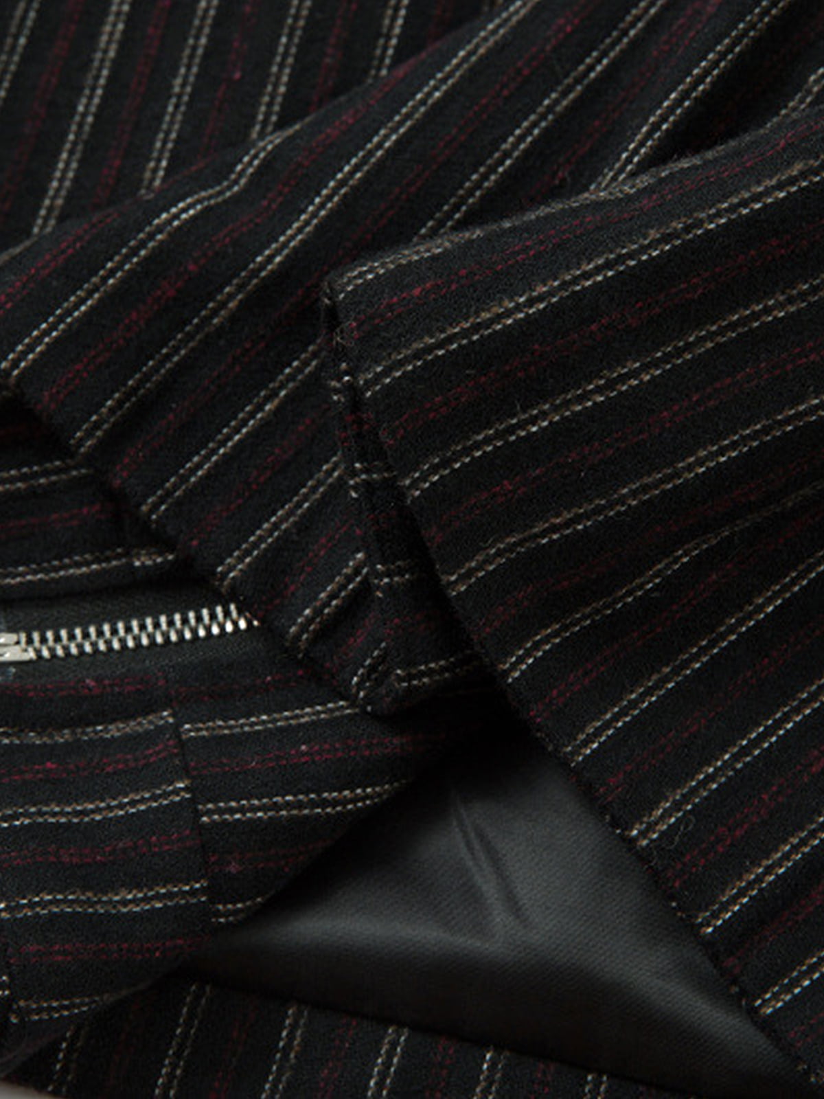 Textured PU Leather Patchwork Retro Stripe Jacket