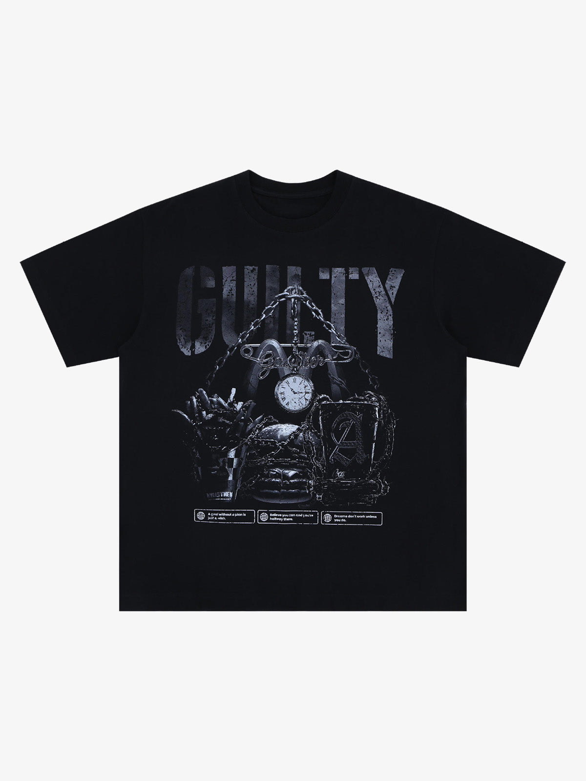 Vintage Chain Watch Print T-Shirt